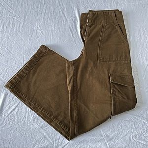 H&M Brown/Green Wide-Leg Cargo Pants